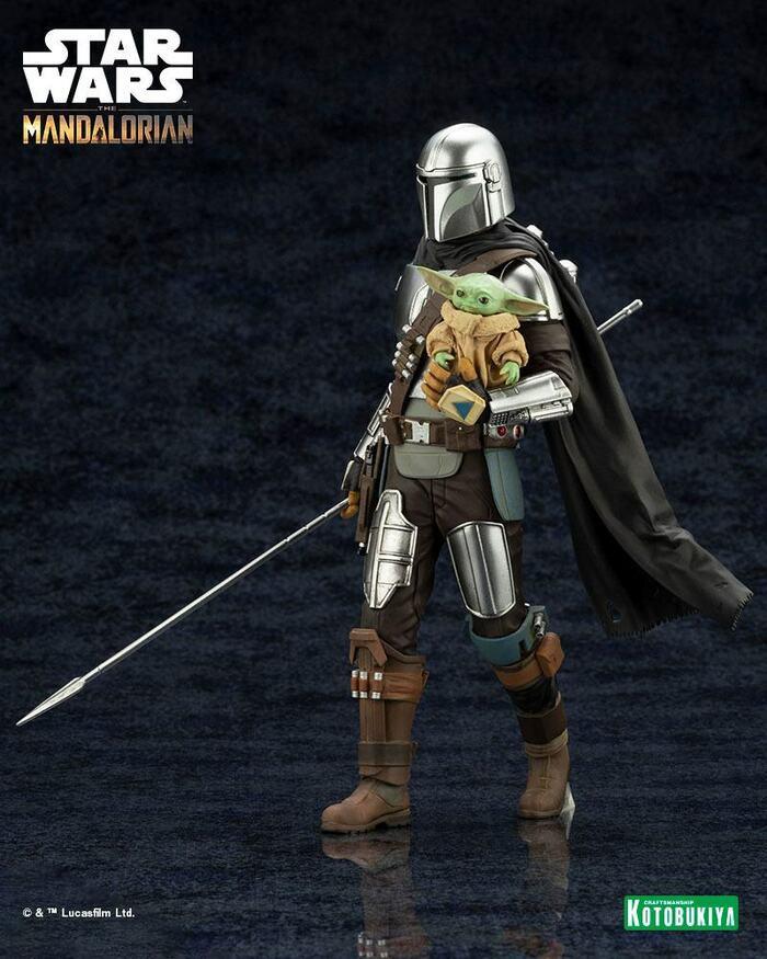 STAR WARS - The Mandalorian - Mandalorian & Grogu with Beskar Staff ArtFX+ 1/10 Pvc Figure
