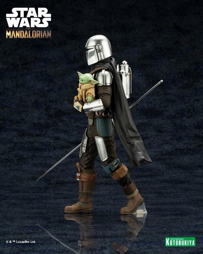 STAR WARS - The Mandalorian - Mandalorian & Grogu with Beskar Staff ArtFX+ 1/10 Pvc Figure