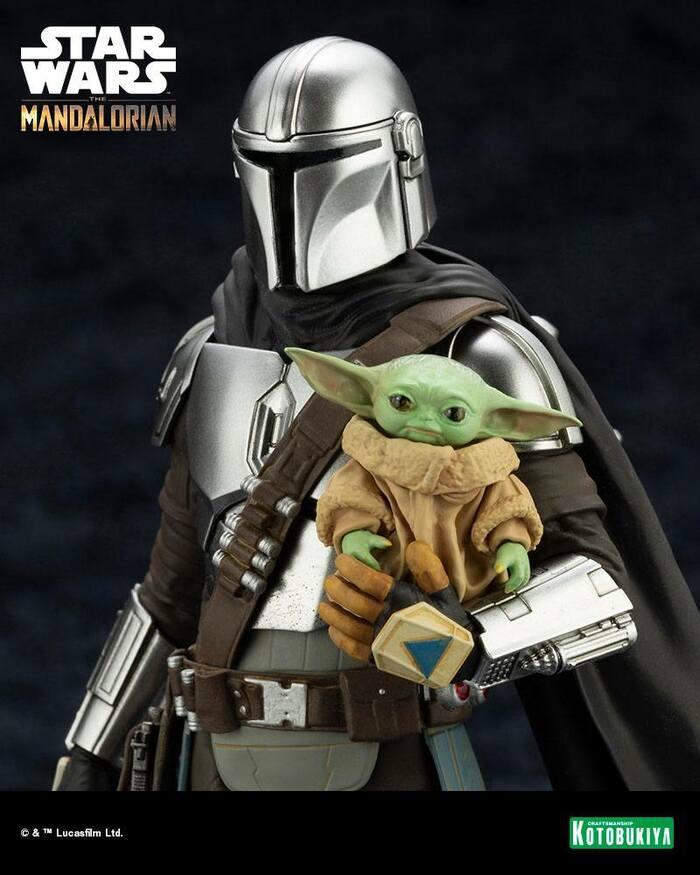 STAR WARS - The Mandalorian - Mandalorian & Grogu with Beskar Staff ArtFX+ 1/10 Pvc Figure