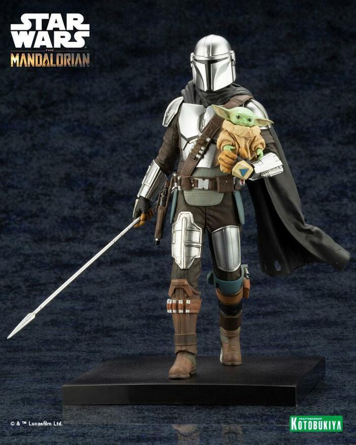 STAR WARS - The Mandalorian - Mandalorian & Grogu with Beskar Staff ArtFX+ 1/10 Pvc Figure
