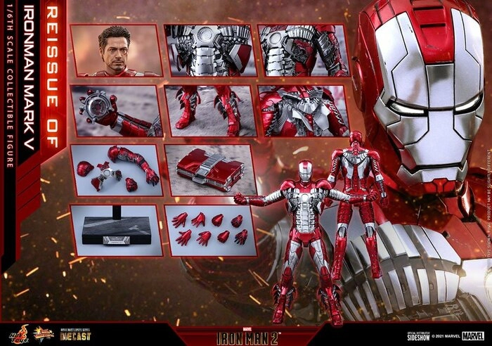 IRON MAN 2 - Mark V 1/6 Action Figure 12" Diecast MMS400-D18