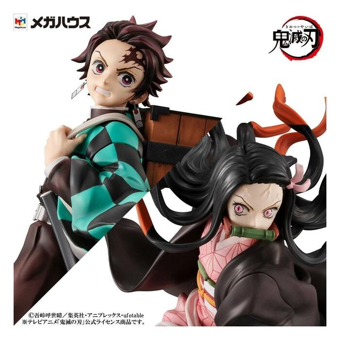 DEMON SLAYER - KIMETSU NO YAIBA - Kamado Brother & Sister Pvc Figure Precious G.E.M. - Damaged Box