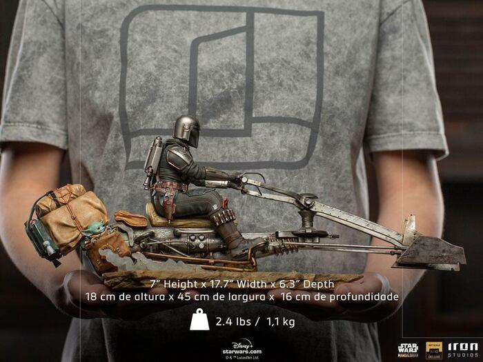 STAR WARS - The Mandalorian - Mandalorian on Speederbike 1/10 Deluxe Art Scale Statue