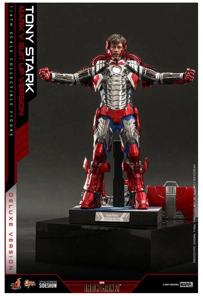 IRON MAN 2 - Tony Stark Mark V Suit Up Ver. Deluxe 1/6 Action Figure 12" MMS600