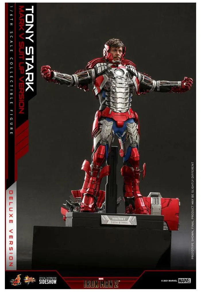 IRON MAN 2 - Tony Stark Mark V Suit Up Ver. Deluxe 1/6 Action Figure 12" MMS600
