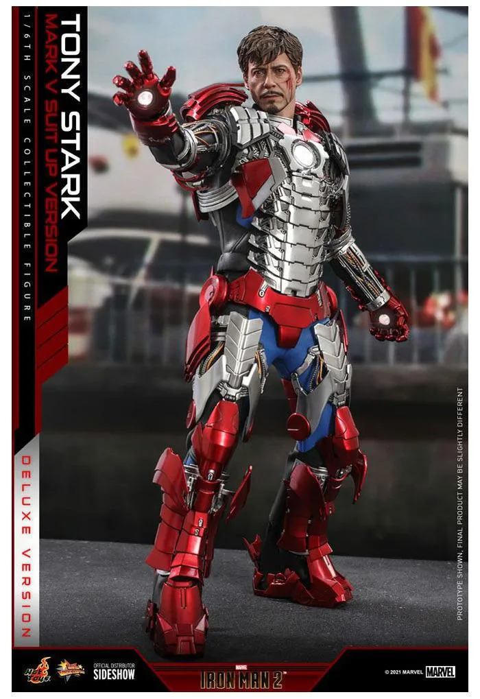 IRON MAN 2 - Tony Stark Mark V Suit Up Ver. Deluxe 1/6 Action Figure 12" MMS600