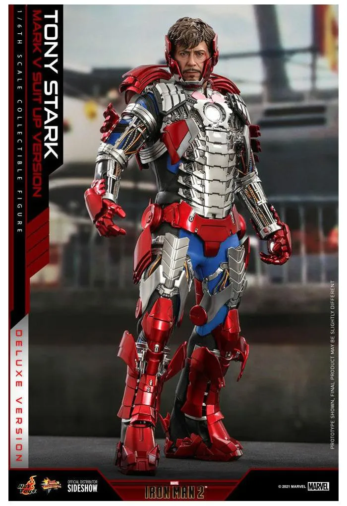 IRON MAN 2 - Tony Stark Mark V Suit Up Ver. Deluxe 1/6 Action Figure 12" MMS600