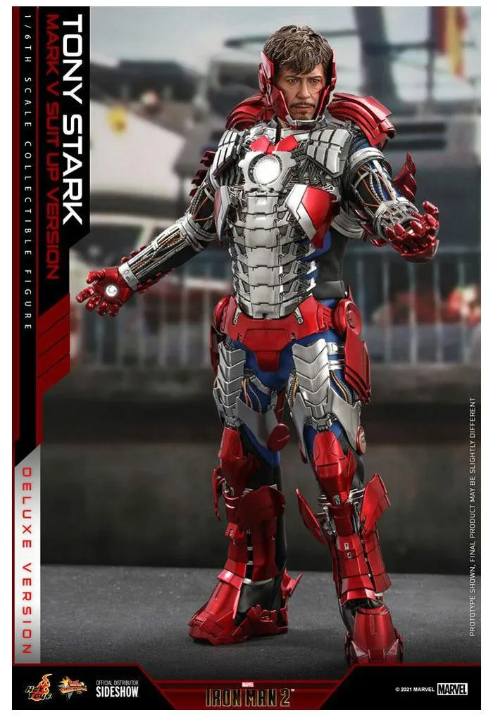 IRON MAN 2 - Tony Stark Mark V Suit Up Ver. Deluxe 1/6 Action Figure 12" MMS600