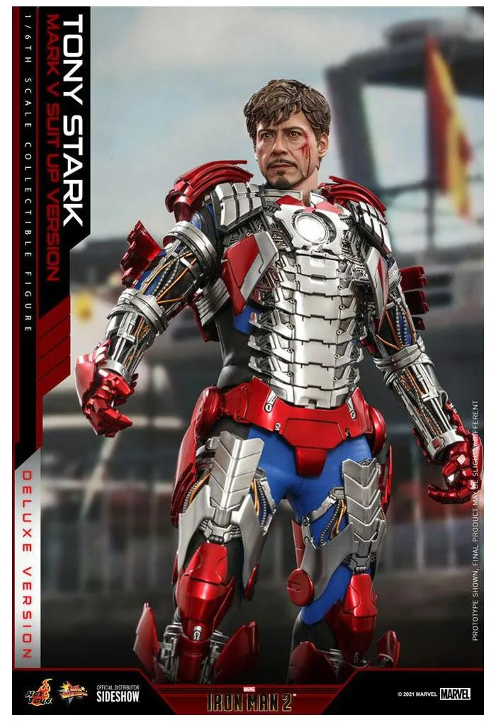IRON MAN 2 - Tony Stark Mark V Suit Up Ver. Deluxe 1/6 Action Figure 12" MMS600