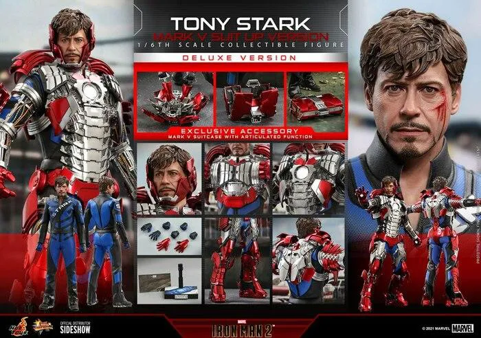 IRON MAN 2 - Tony Stark Mark V Suit Up Ver. Deluxe 1/6 Action Figure 12" MMS600