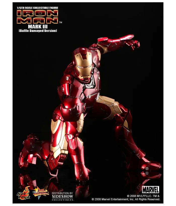 IRON MAN - Mark III Battle Damaged 1/6 Action Figure 12" MMS110