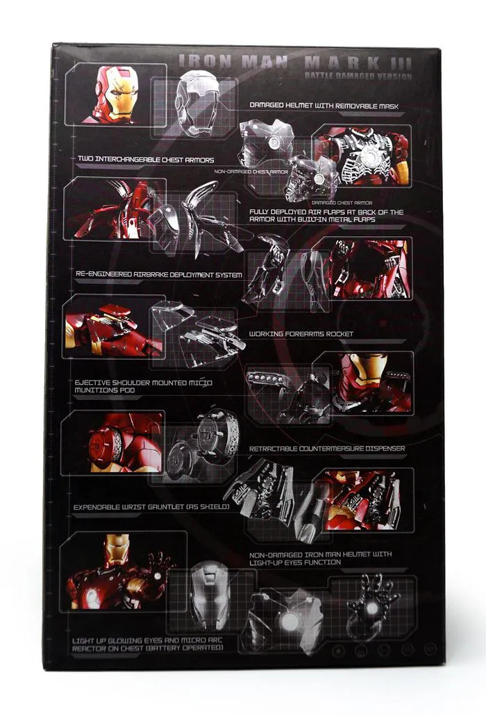 IRON MAN - Mark III Battle Damaged 1/6 Action Figure 12" MMS110