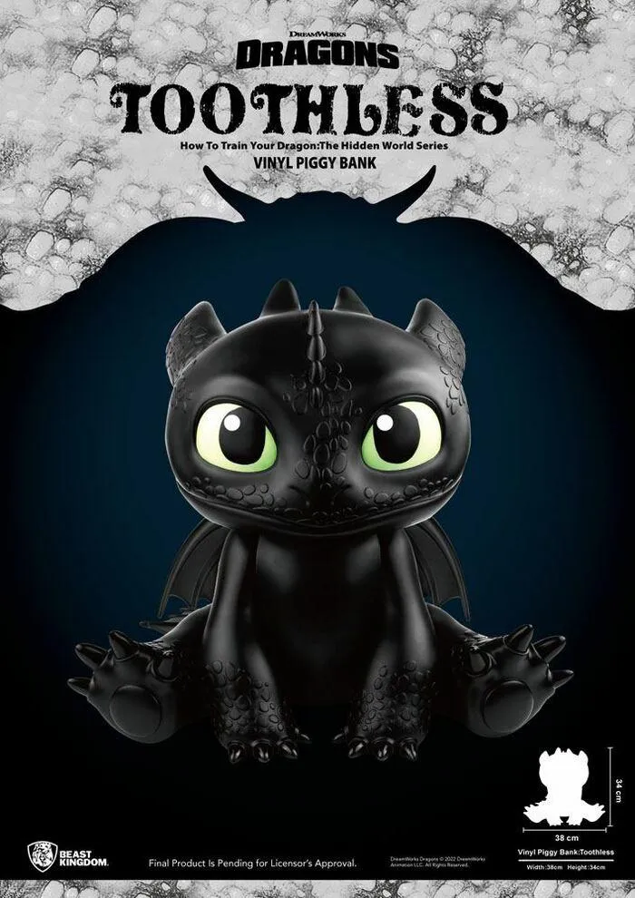 HOW TO TRAIN YOUR DRAGON - Toothless Piggy Vinyl Bank