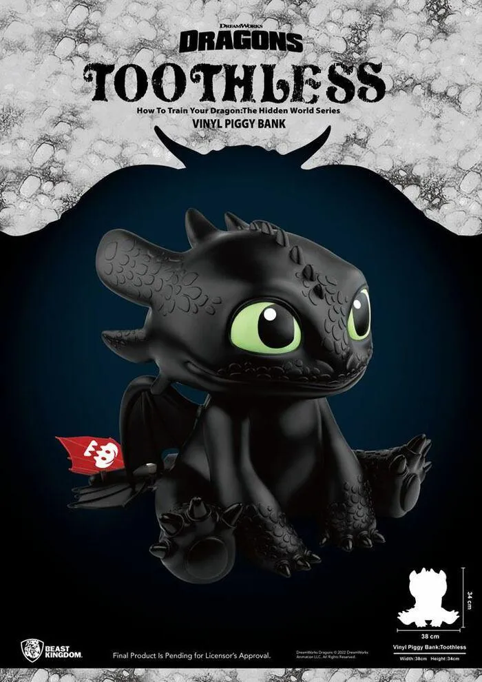 HOW TO TRAIN YOUR DRAGON - Toothless Piggy Vinyl Bank