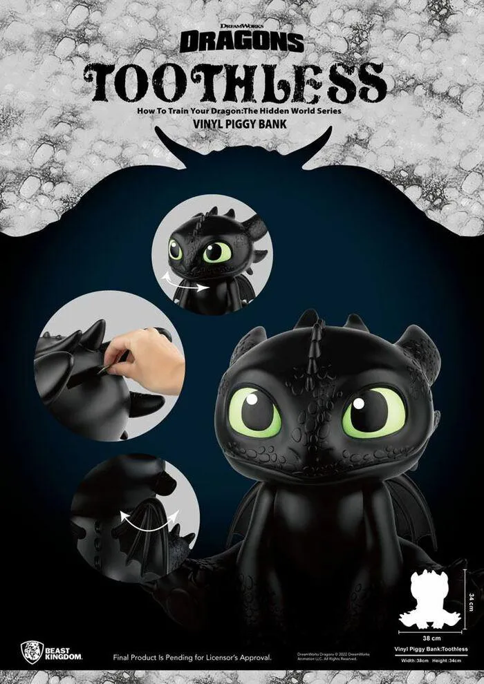 HOW TO TRAIN YOUR DRAGON - Toothless Piggy Vinyl Bank
