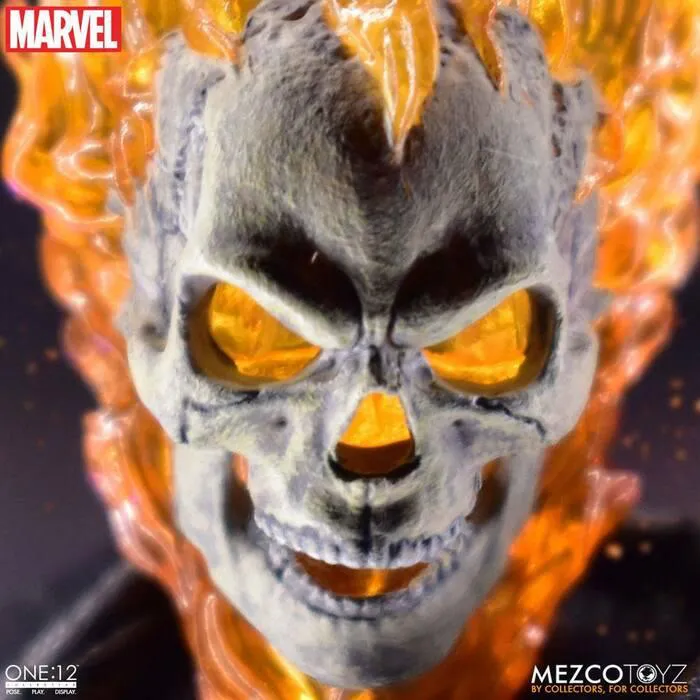 MARVEL - Ghost Rider & Hell Cycle 1/12 Action Figure & Vehicle with Sound & Light Up