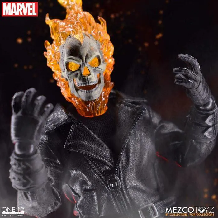 MARVEL - Ghost Rider & Hell Cycle 1/12 Action Figure & Vehicle with Sound & Light Up