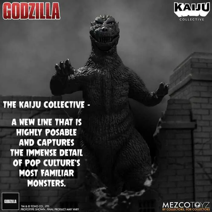 GODZILLA - 1954 - Kaiju Collective - Godzilla Black & White Edition Action Figure