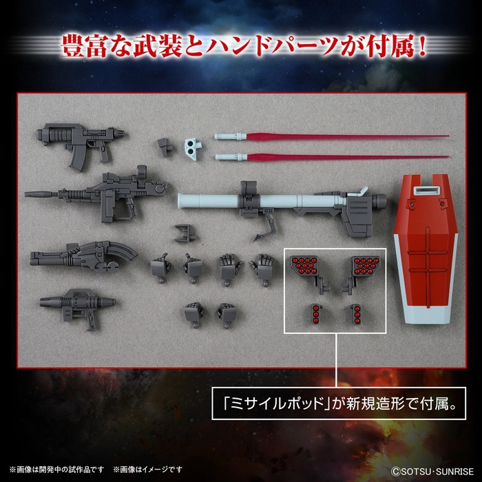 GUNDAM - 1/144 RGM-79 GM Shoulder Cannon/ Missile Pod Equipment High Grade Model Kit HG