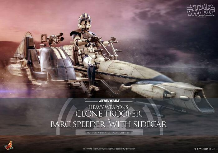 STAR WARS - The Clone Wars - Heavy Weapons Clone Trooper & BARC Speeder with Sidecar 1/6 Action Figure 12" TMS077