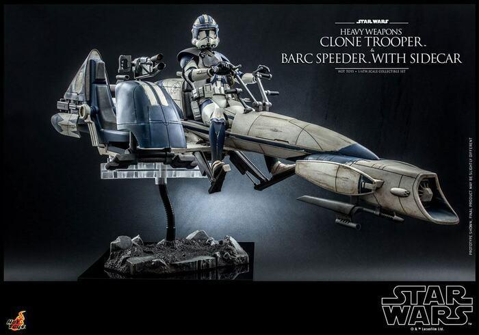 STAR WARS - The Clone Wars - Heavy Weapons Clone Trooper & BARC Speeder with Sidecar 1/6 Action Figure 12" TMS077
