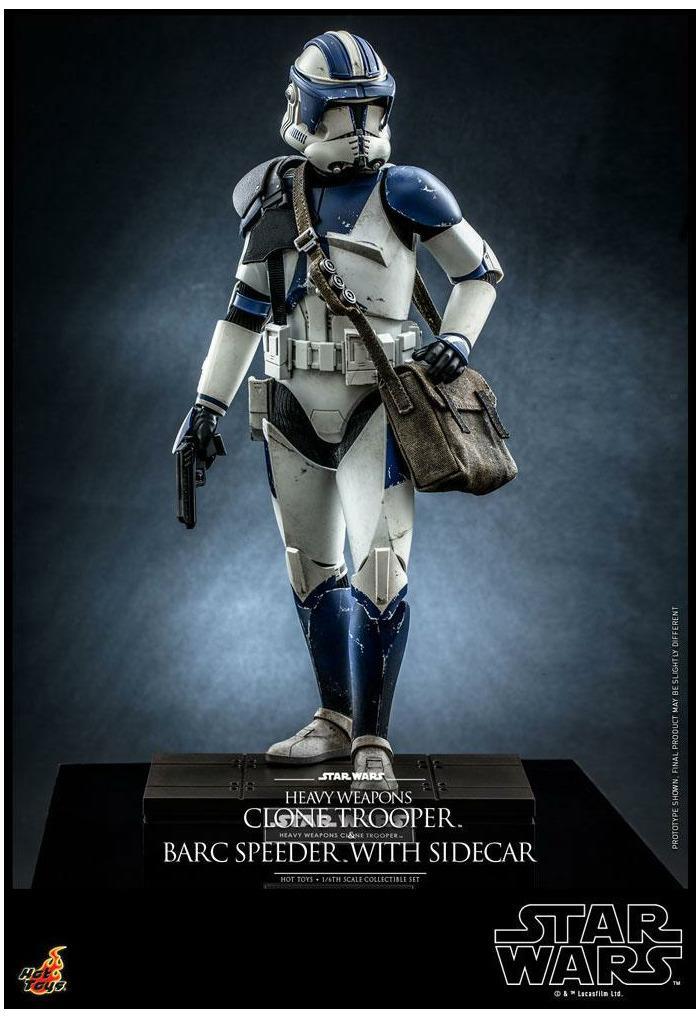 STAR WARS - The Clone Wars - Heavy Weapons Clone Trooper & BARC Speeder with Sidecar 1/6 Action Figure 12" TMS077