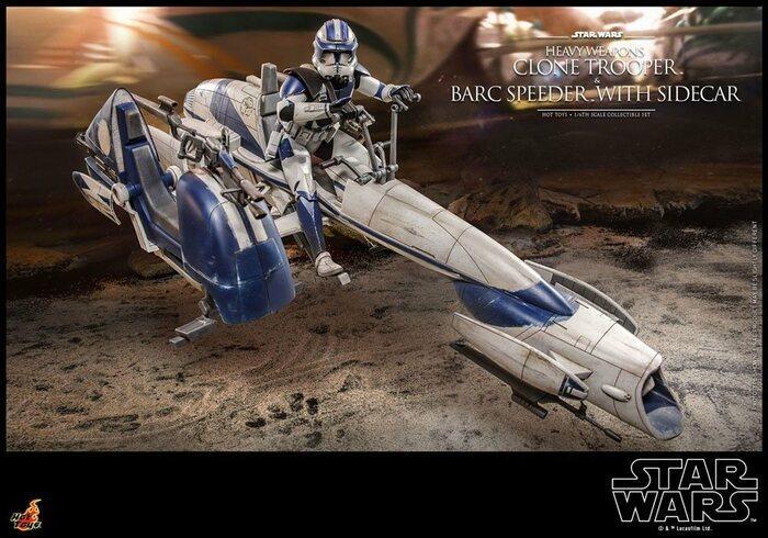 STAR WARS - The Clone Wars - Heavy Weapons Clone Trooper & BARC Speeder with Sidecar 1/6 Action Figure 12" TMS077