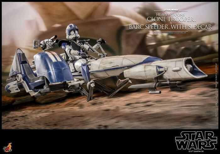 STAR WARS - The Clone Wars - Heavy Weapons Clone Trooper & BARC Speeder with Sidecar 1/6 Action Figure 12" TMS077