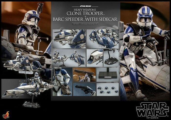 STAR WARS - The Clone Wars - Heavy Weapons Clone Trooper & BARC Speeder with Sidecar 1/6 Action Figure 12" TMS077