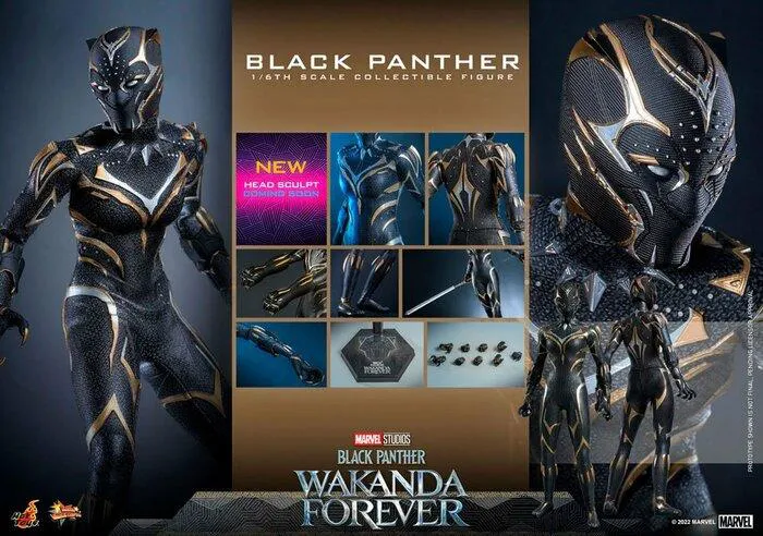 MARVEL - Black Panther Wakanda Forever - Black Panther 1/6 Action Figure 12" MMS675