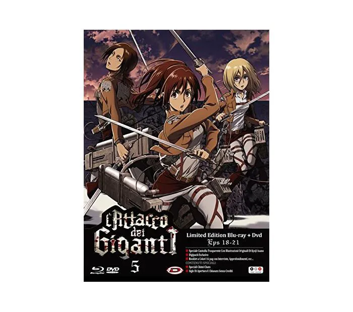 Attacco Dei Giganti Volume 5 Eps 18-21 Limited Edition Blu-ray + DVD