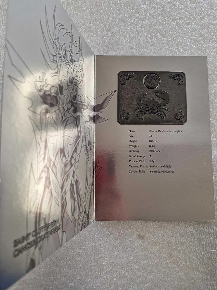 SAINT SEIYA - Myth Cloth Metal Plate Death Mask Cancer / Cancro Surplice