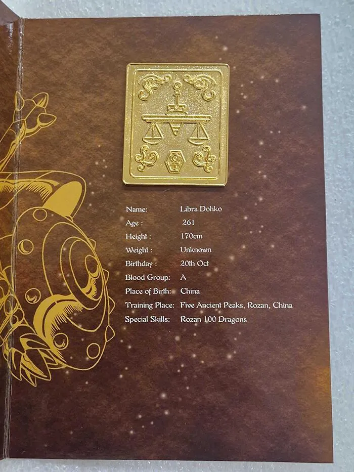 SAINT SEIYA - Myth Cloth Metal Plate Dohko Libra / Bilancia