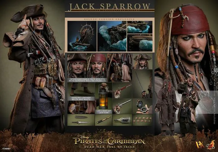 PIRATES OF THE CARIBBEAN - Dead Men Tell No Tales - Jack Sparrow Deluxe Ver. 1/6 Action Figure 12" DX-38