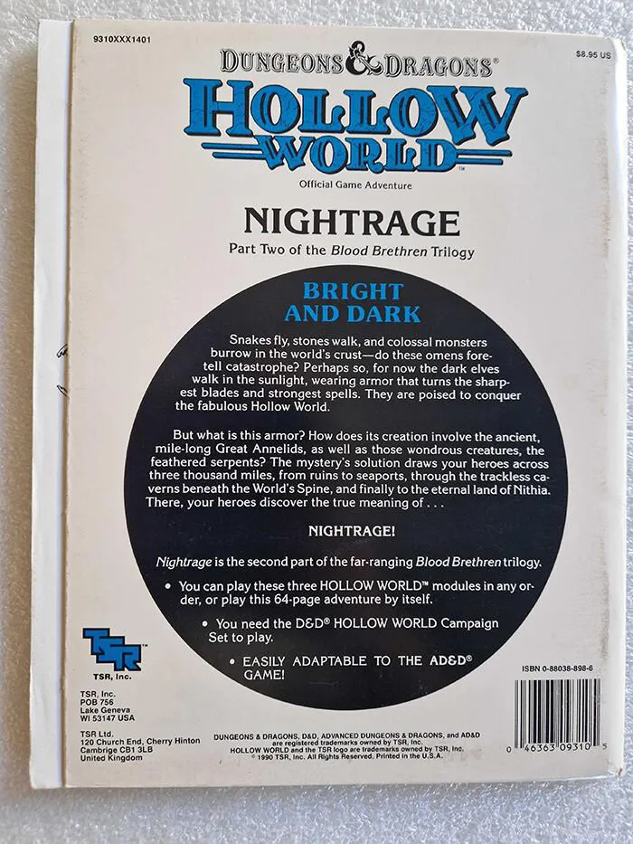 DUNGEONS & DRAGONS - HWA2 Adventure - Hollow World - Nightrage - English