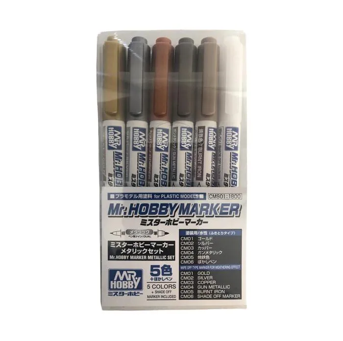 MODEL KIT ACCESSORI - Gundam Mr.Hobby Marker Metallic Set (6pcs)