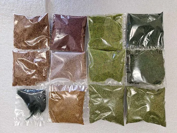 Flocking Powder Terrain Grass for Miniatures Lot of 12 Bags