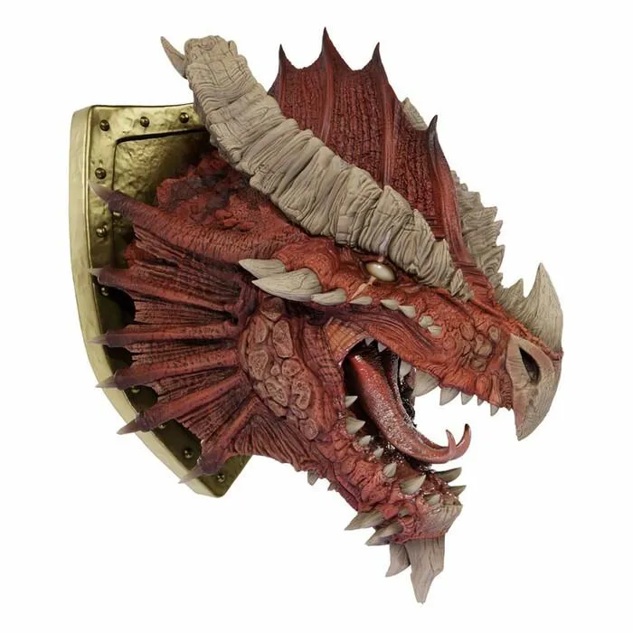 D&D - Replicas of the Realms - Ancient Red Dragon Trophy Plaque Life-Size Foam Figure - Limited Edition 50th Anniversary