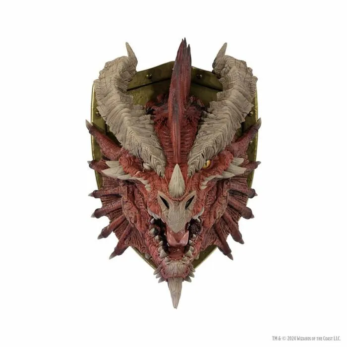 D&D - Replicas of the Realms - Ancient Red Dragon Trophy Plaque Life-Size Foam Figure - Limited Edition 50th Anniversary