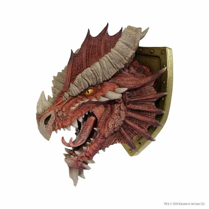 D&D - Replicas of the Realms - Ancient Red Dragon Trophy Plaque Life-Size Foam Figure - Limited Edition 50th Anniversary