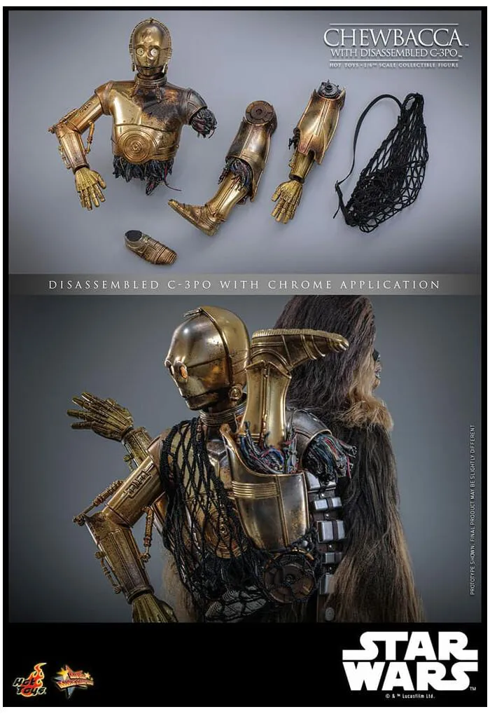 STAR WARS - Episode V - Chewbacca with Disassembled C-3PO 1/6 Action Figure 12" MMS766