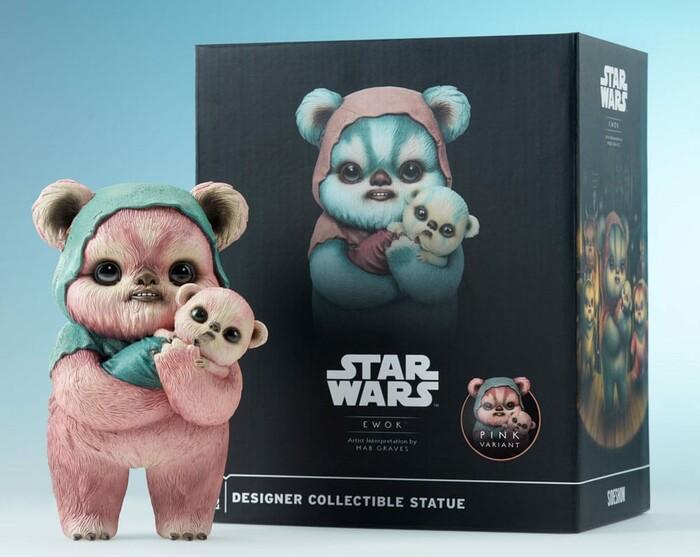 STAR WARS - Ewok by Mab Graves Pink Variant Designer Statue