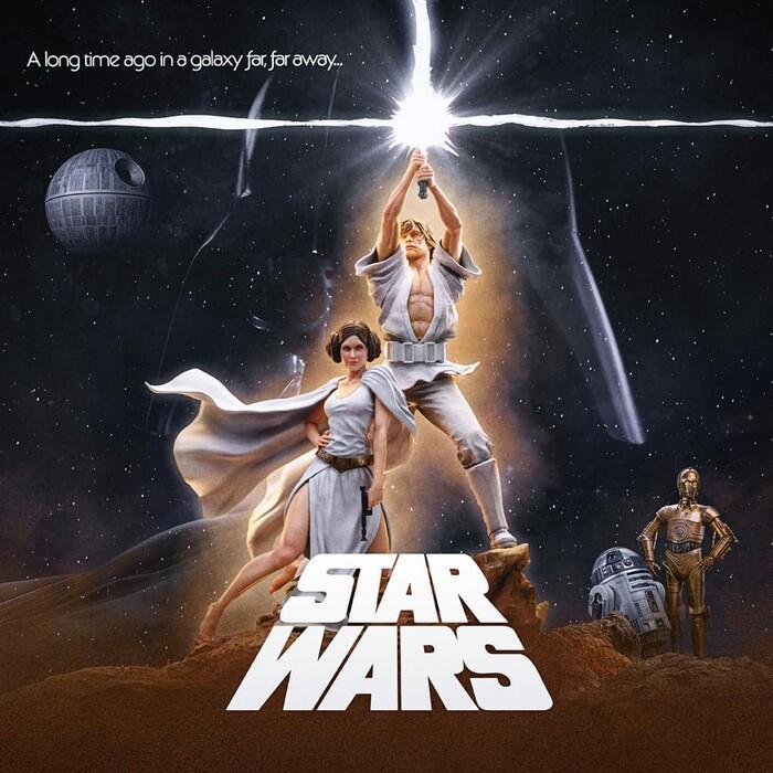 STAR WARS - Luke and Leia 1/10 Deluxe Art Scale Statue