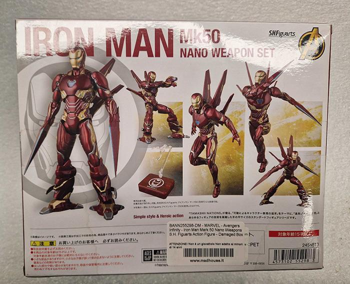 MARVEL - Avengers Infinity - Iron Man Mark 50 Nano Weapons S.H. Figuarts Action Figure - Damaged Box