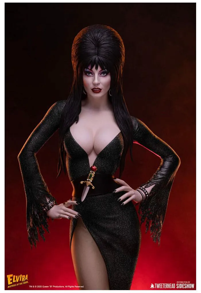 ELVIRA - Mistress of the Dark - Elvira Black Glitter Dress 1/4 Maquette Statue
