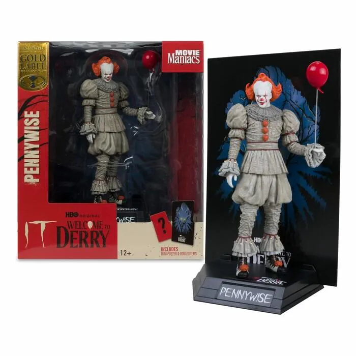 IT - Welcome to Derry - Movie Maniacs - Pennywise Gold Label Action Figure