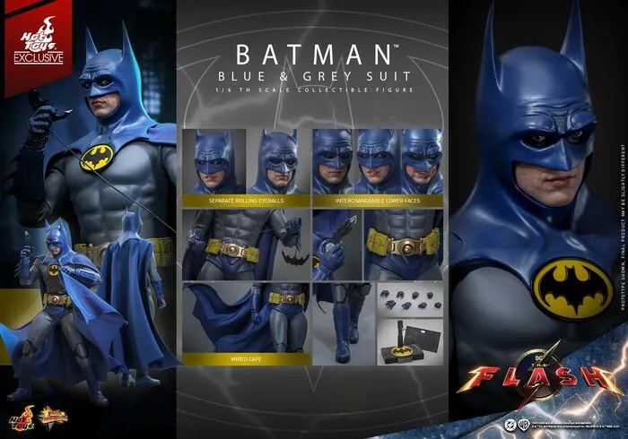 DC COMICS - The Flash Movie - Batman Blue & Grey Suit 1/6 Action Figure 12" Exclusive MMS834