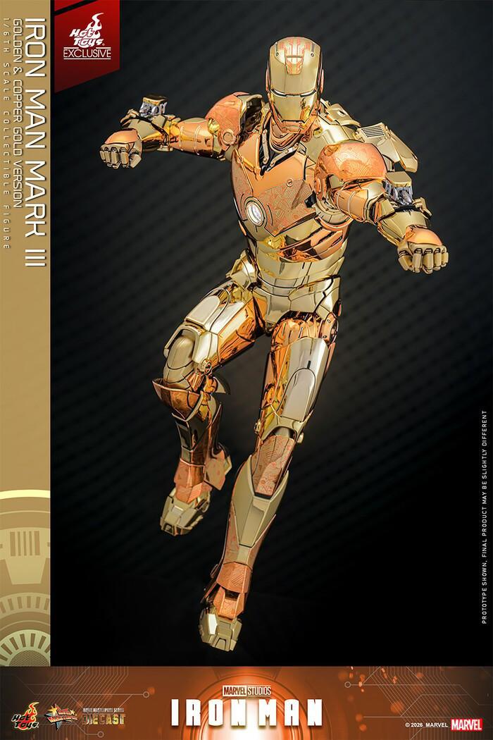 IRON MAN - Man Mark III Golden & Copper Gold Ver. 1/6 Action Figure 12" Exclusive MMS848D78