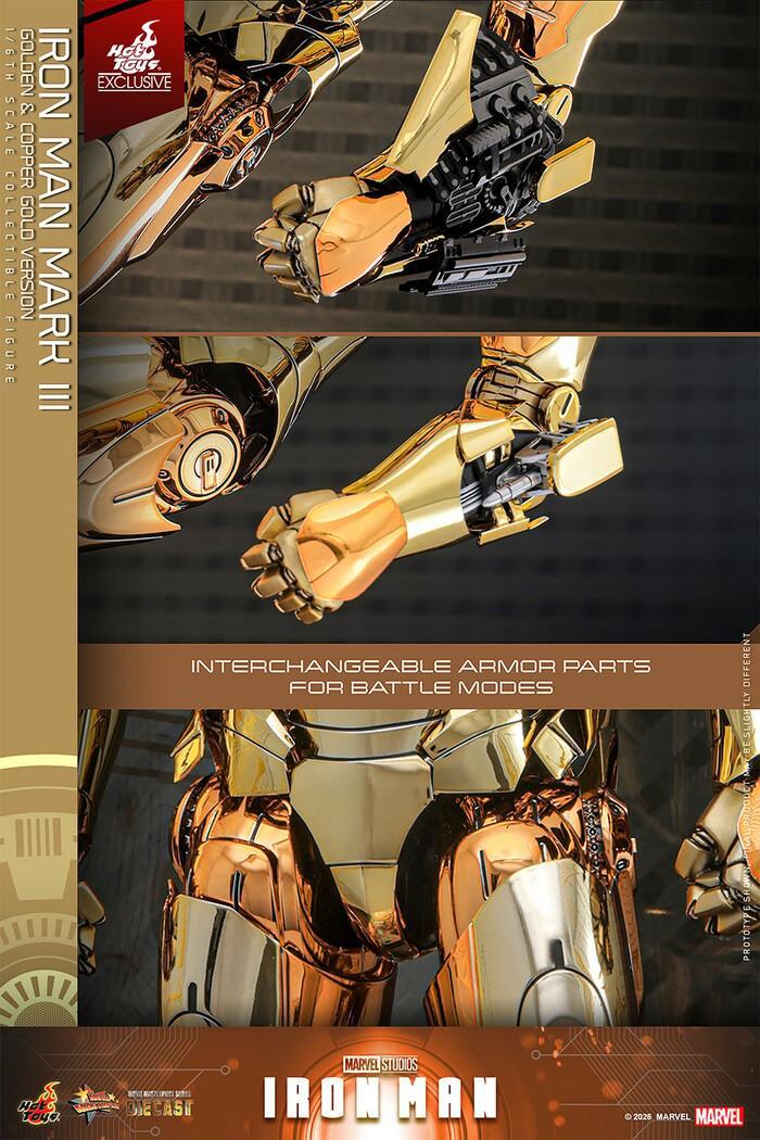 IRON MAN - Man Mark III Golden & Copper Gold Ver. 1/6 Action Figure 12" Exclusive MMS848D78